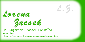 lorena zacsek business card